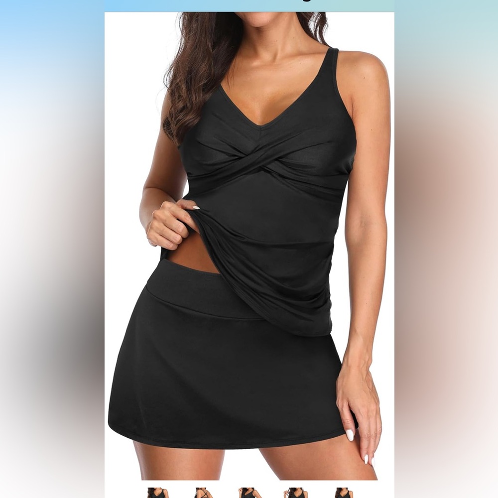 🚘Talisea Woman tankini with skirt 2 piece tummy control swim suit size M - Picture 6 of 10